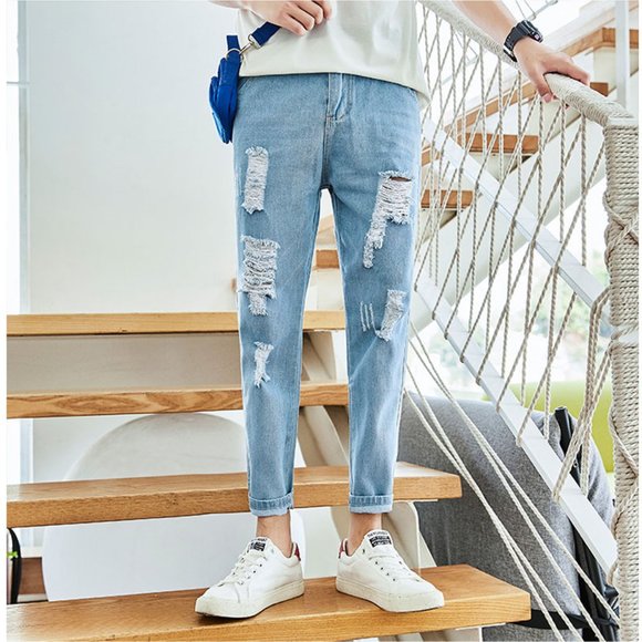 Jeans Men's Loose Korean Style Trendy Loose Spring - Picture 4 of 5